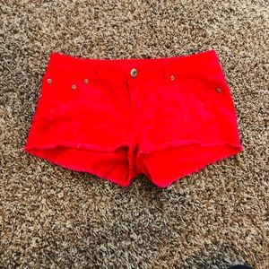 Red denim Shorts